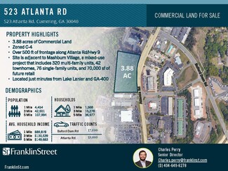 More details for 523 Atlanta Rd, Cumming, GA - Land for Sale