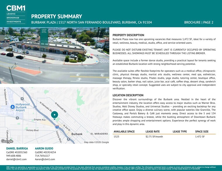1513-1527 N San Fernando Blvd, Burbank, CA for lease - Building Photo - Image 2 of 9