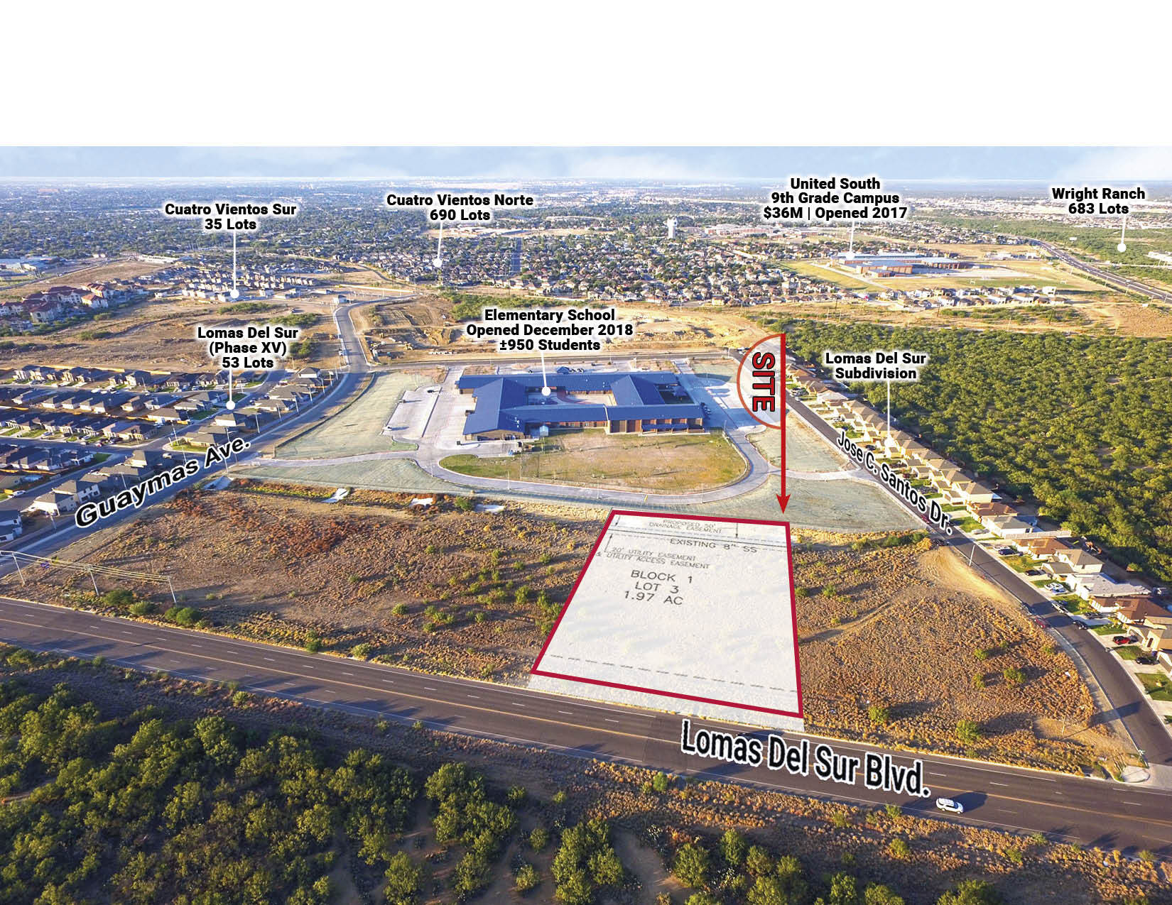 3614 Lomas Del Sur Blvd, Laredo, TX for sale Aerial- Image 1 of 7