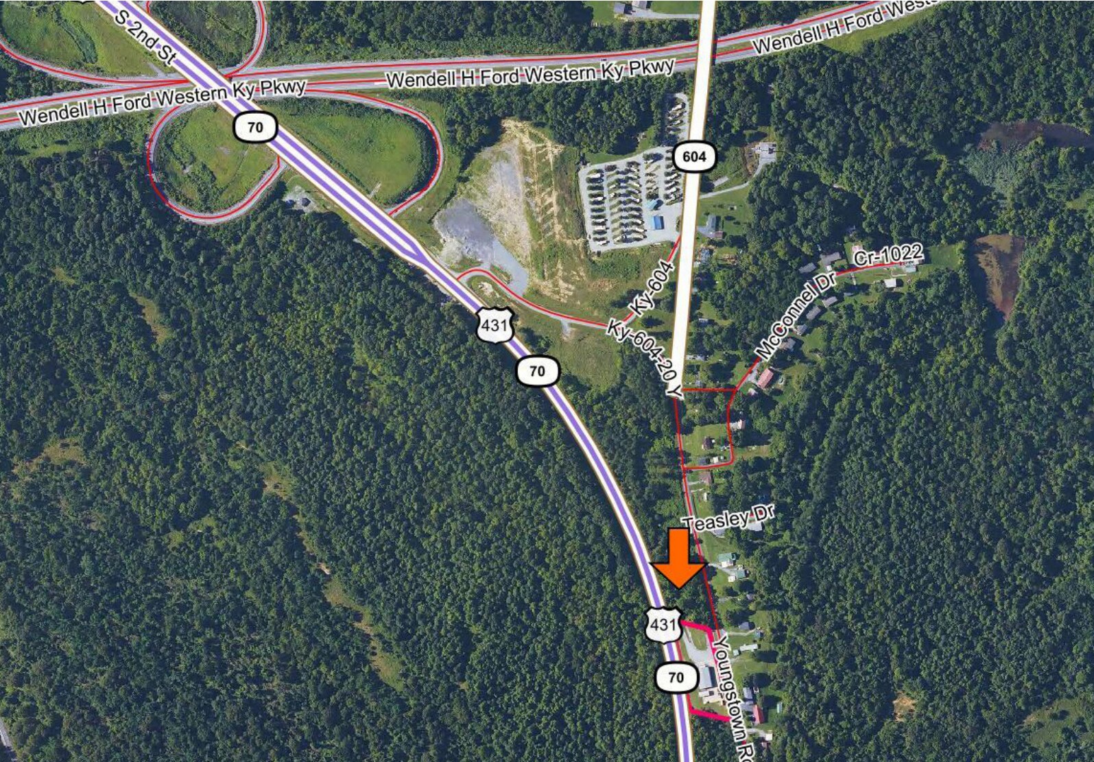 5400 N US 431 Hwy, Central City, KY à vendre Aérien- Image 1 de 1