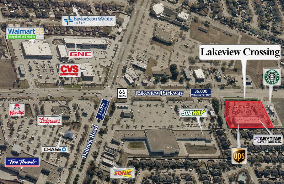 8301 Lakeview Pky, Rowlett, TX à louer - Aérien - Image 1 de 2
