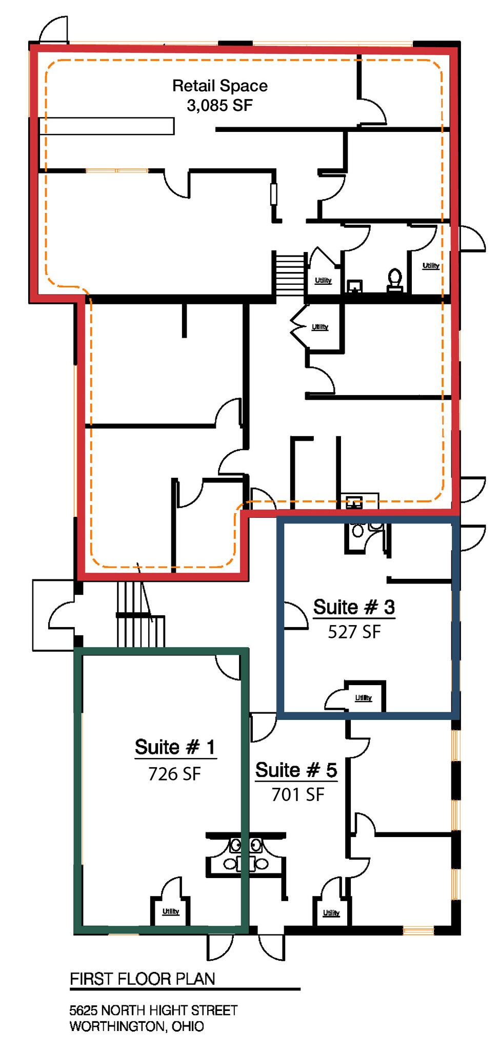 5625 N High St, Worthington, OH for lease Floor Plan- Image 1 of 1