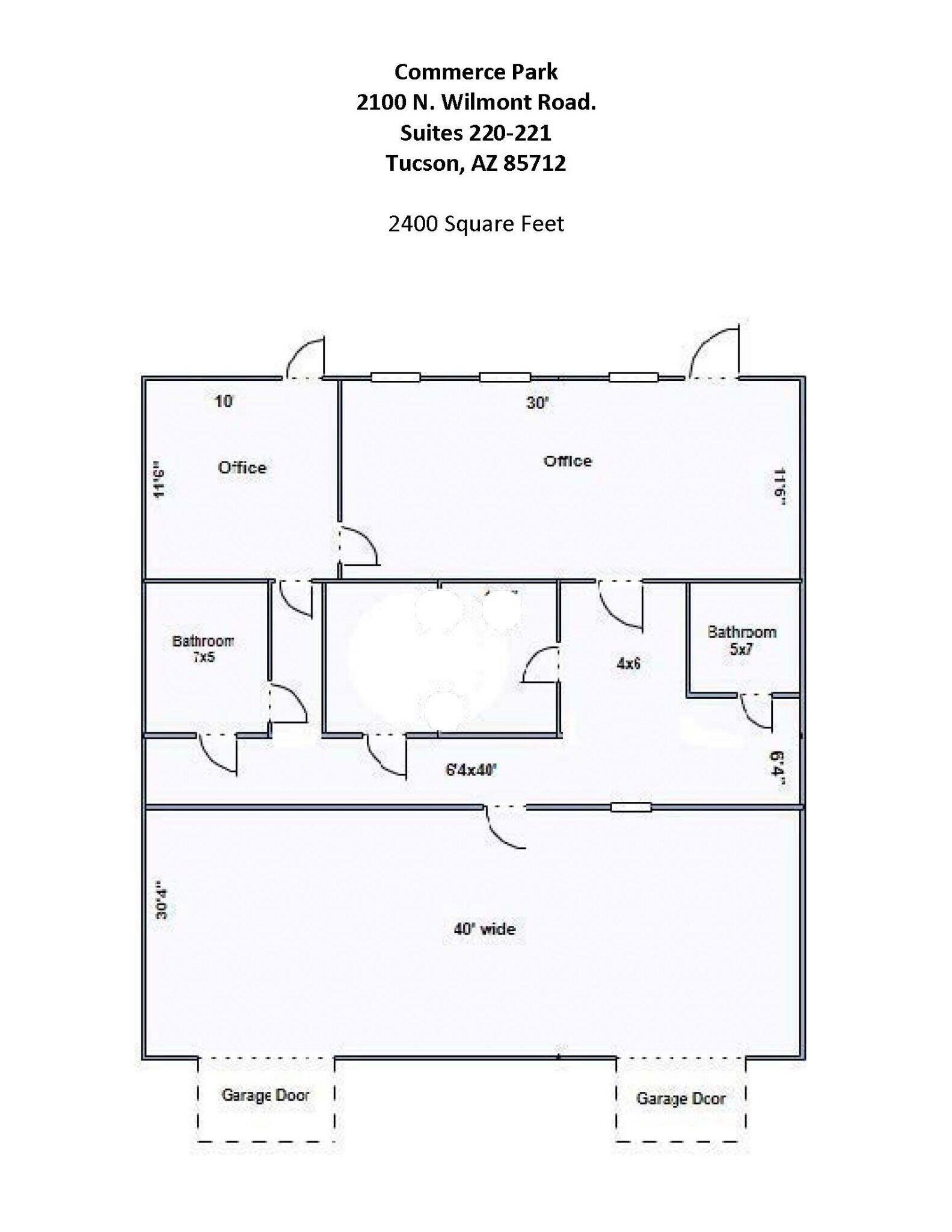 2100 N Wilmot Rd, Tucson, AZ for lease Floor Plan- Image 1 of 6
