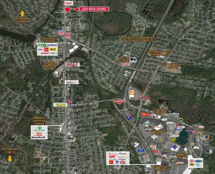 3509 Boulevard, Colonial Heights, VA à louer - Aérien - Image 2 de 8