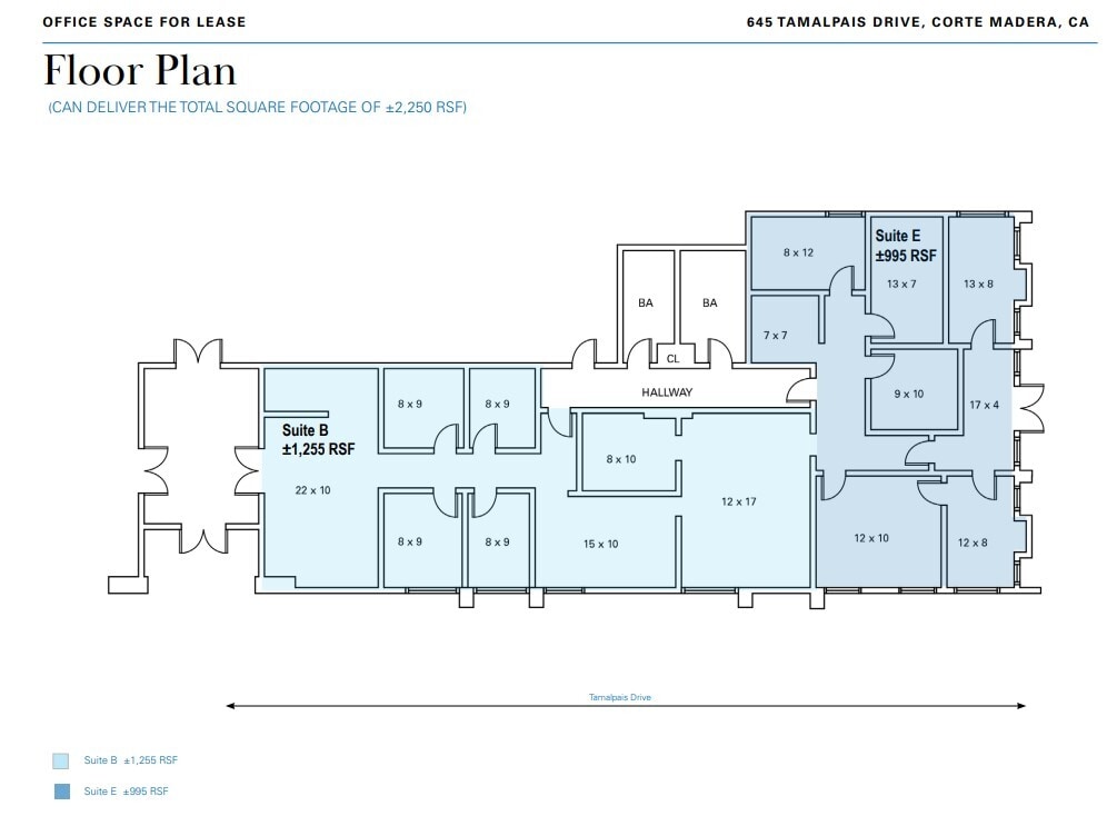 645 Tamalpais Dr, Corte Madera, CA for lease Floor Plan- Image 1 of 1