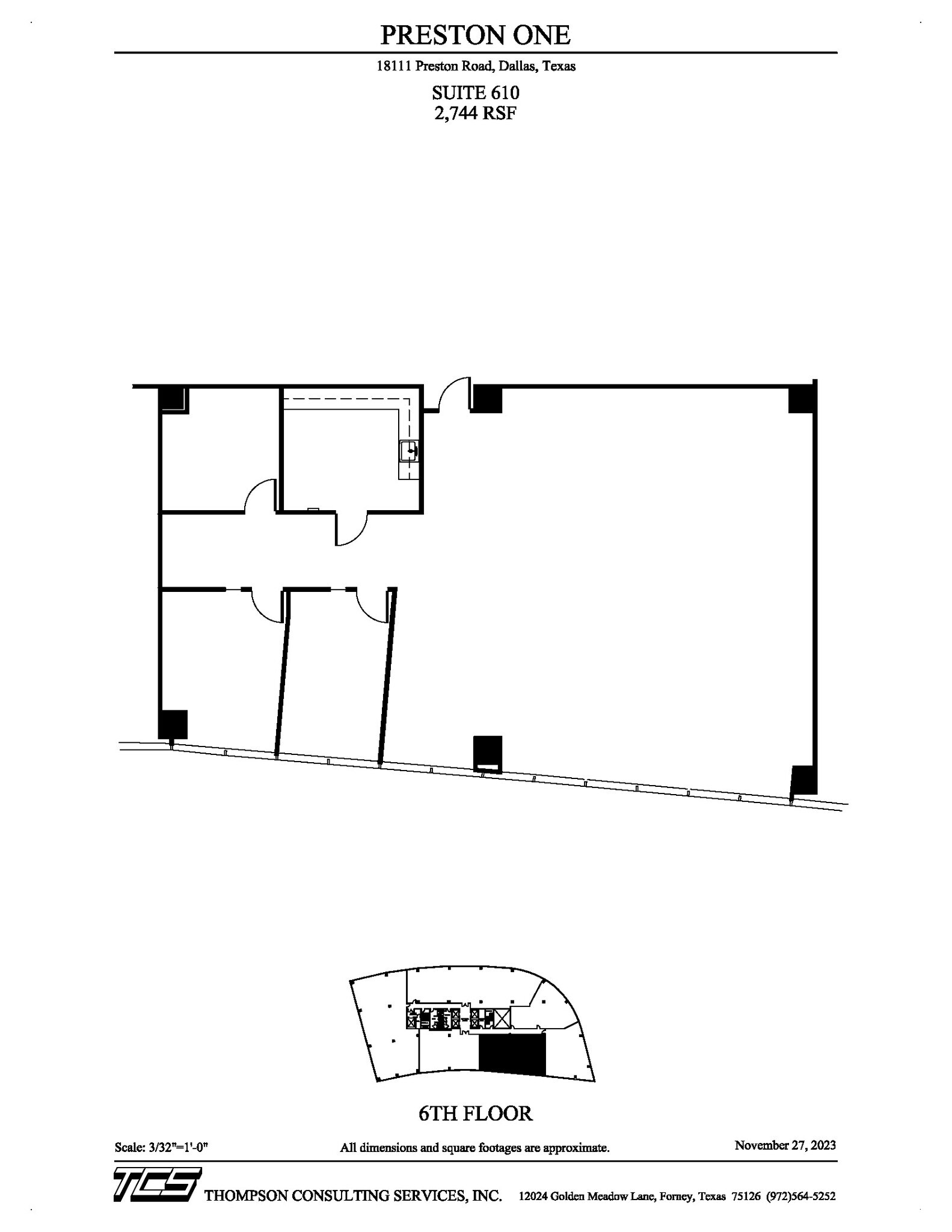 18111 Preston Rd, Dallas, TX à louer Plan d’étage- Image 1 de 3