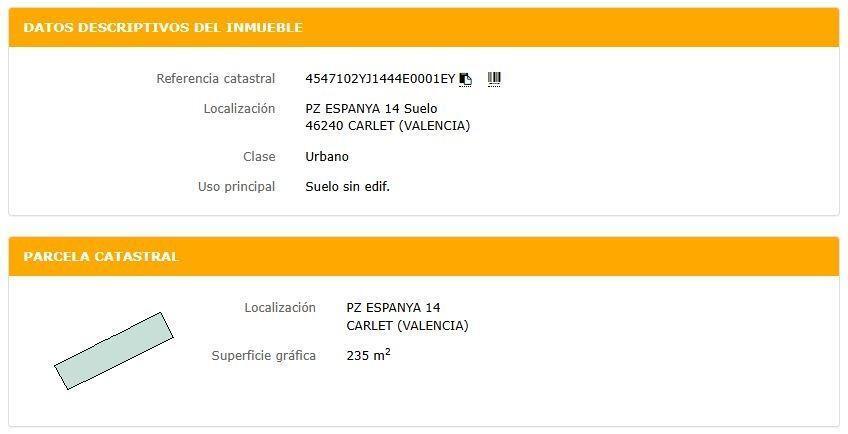 Terrain dans València, Valencia à vendre Plan de site- Image 1 de 2