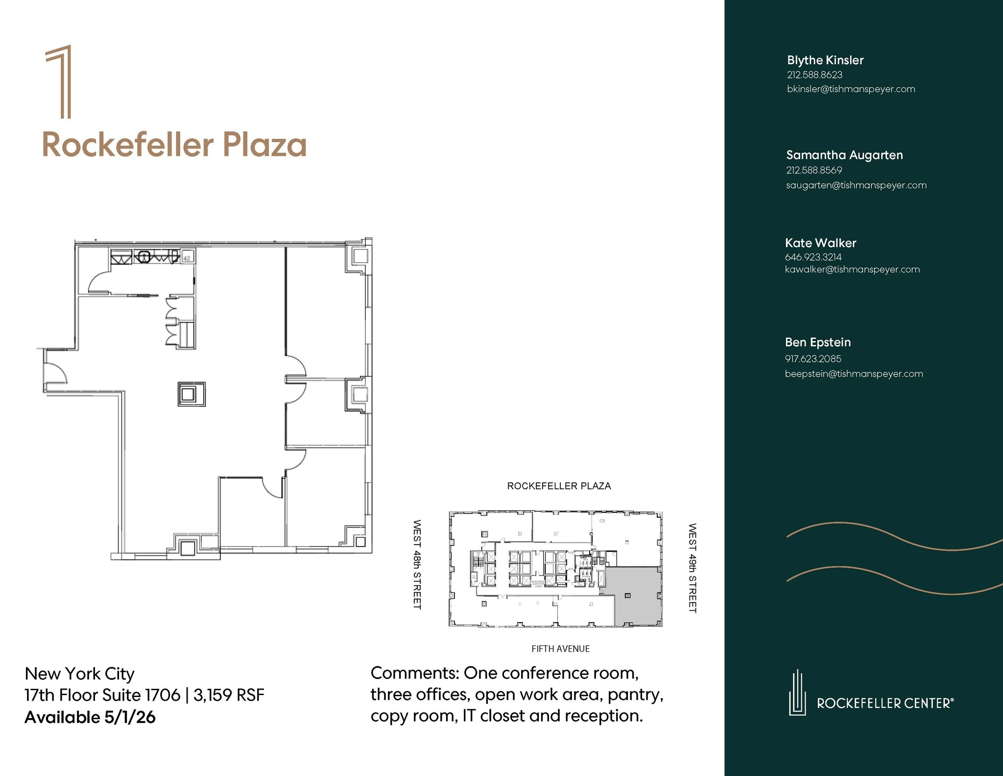 1 Rockefeller Plaza, New York, NY for lease Floor Plan- Image 1 of 1