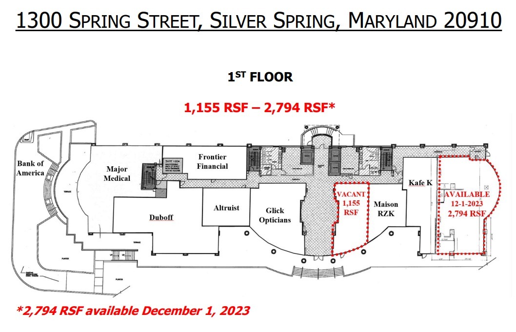 1300 Spring St, Silver Spring, MD à louer Plan d  tage- Image 1 de 1