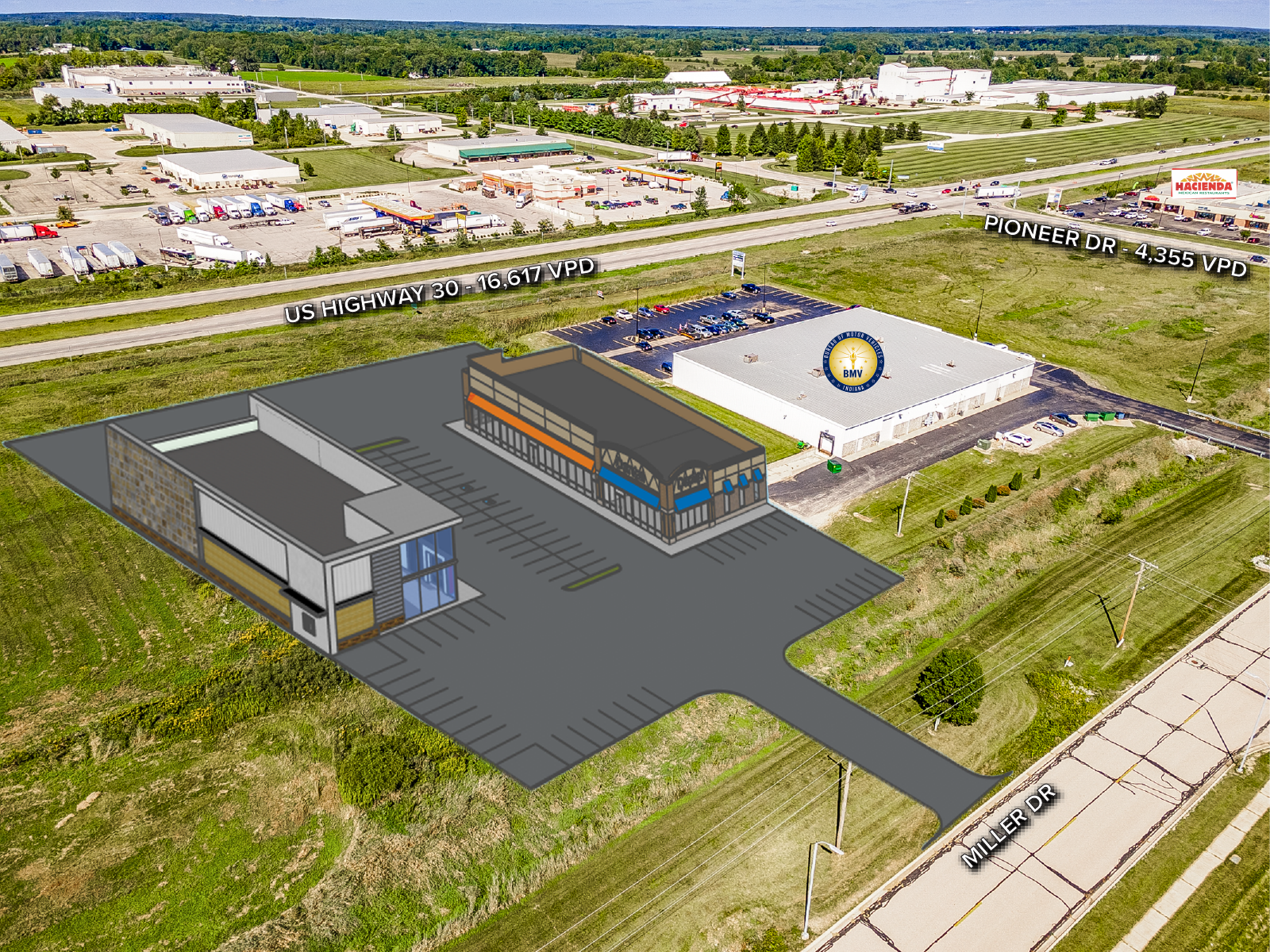 Miller - Pine Creek Center East, Plymouth, IN à louer Aérien- Image 1 de 1