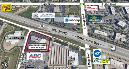 9300-9322 E Broken Arrow Expressway, Tulsa, OK - Aerial  map view