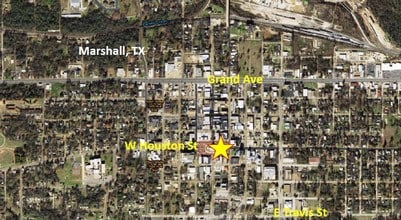 104 E Houston St, Marshall, TX - AERIAL  map view