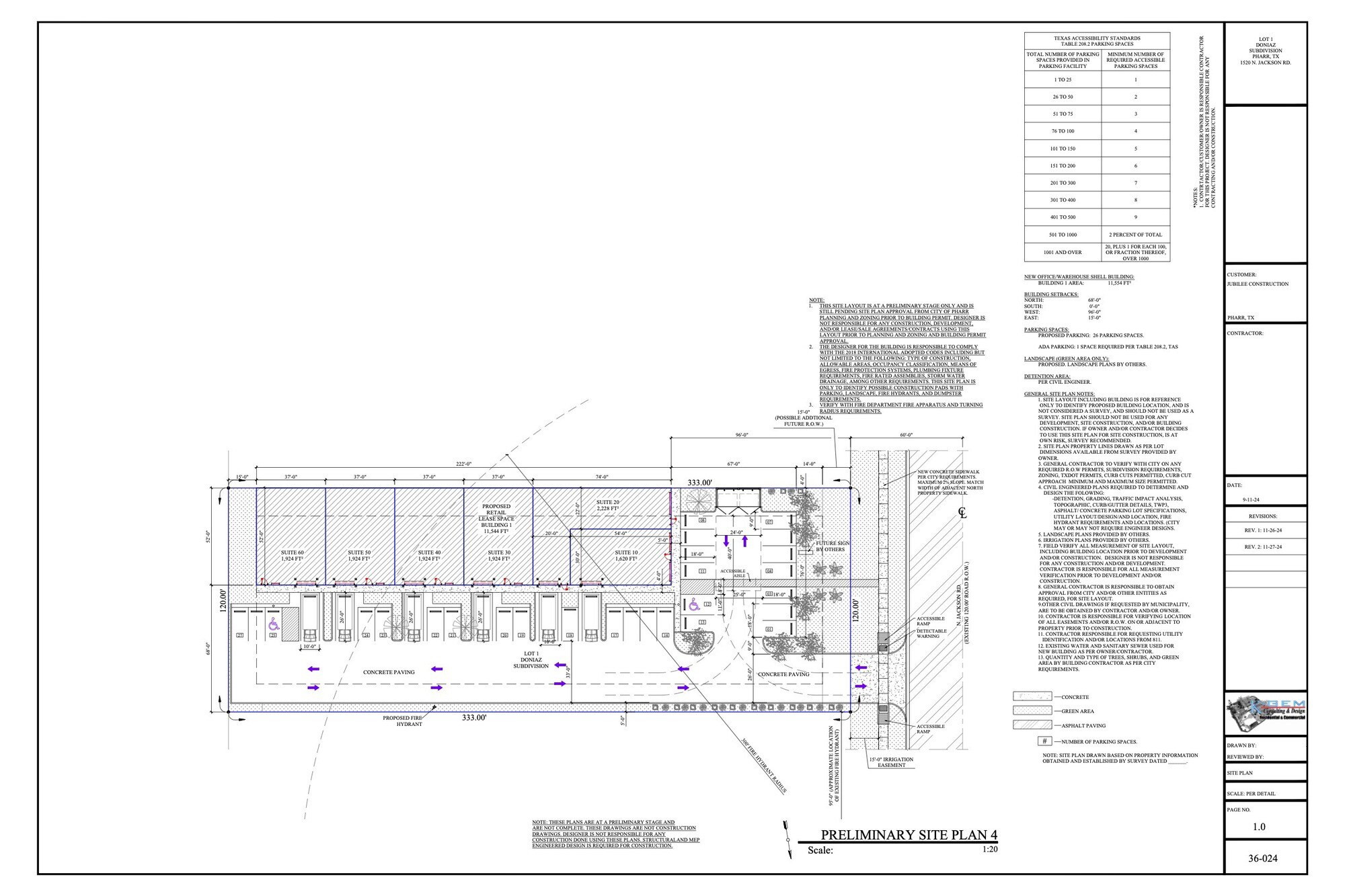 1520 N. Jackson Rd, Pharr, TX for lease Site Plan- Image 1 of 3