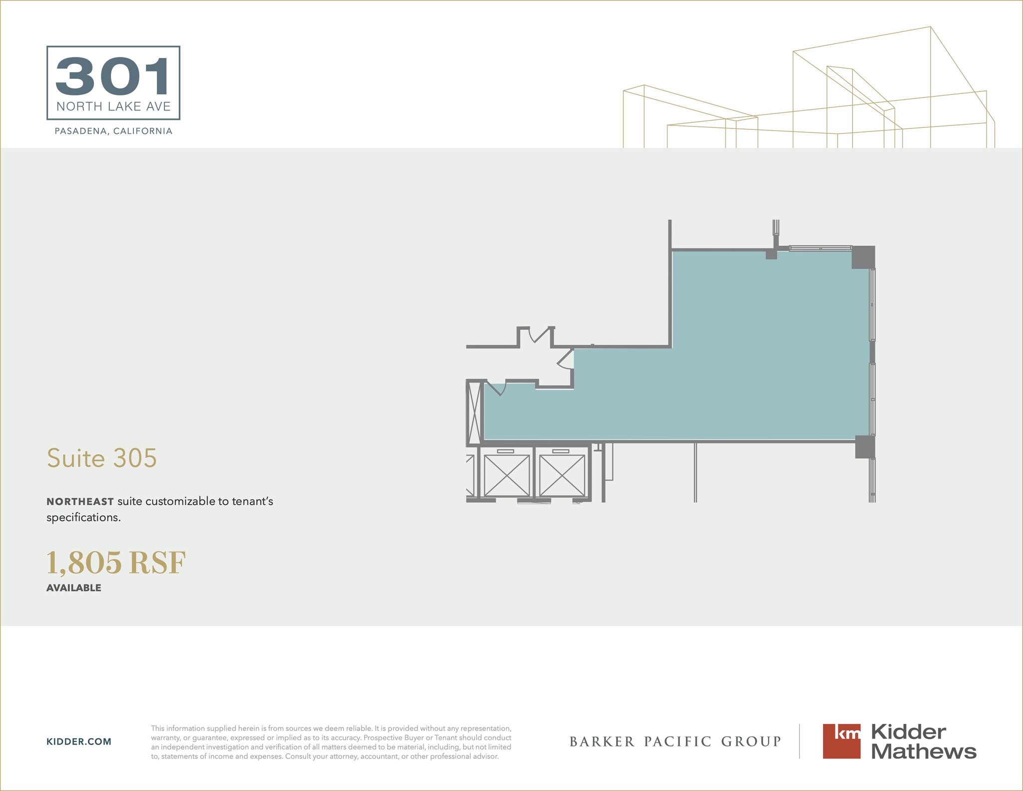 301 N Lake Ave, Pasadena, CA for lease Floor Plan- Image 1 of 1