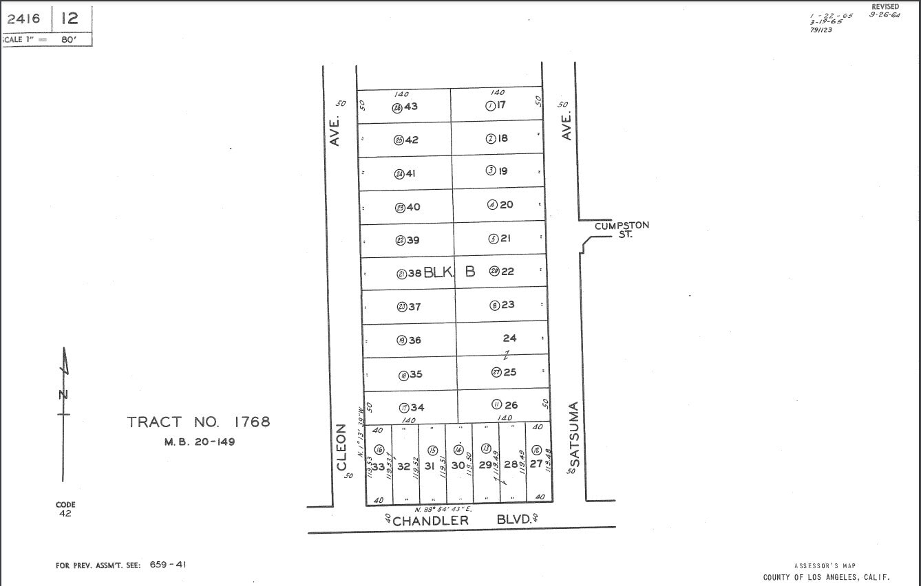 5428 Cleon Ave, North Hollywood, CA à vendre Plan cadastral- Image 1 de 3