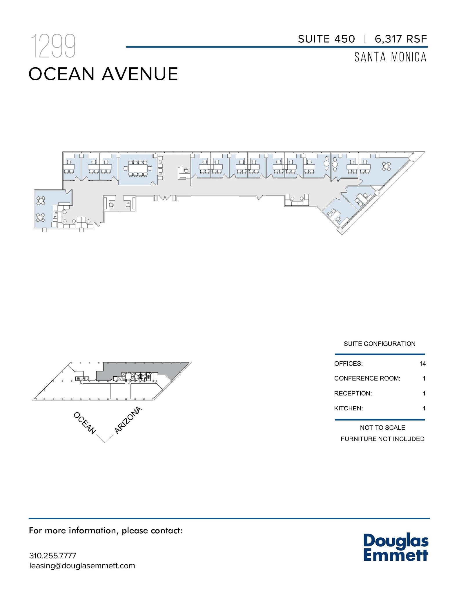 1299 Ocean Ave, Santa Monica, CA à louer Plan d’étage- Image 1 de 1