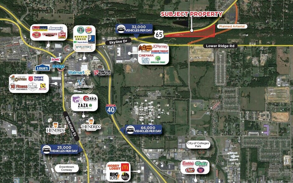 1151 Skyline Dr., Conway, AR à vendre - Aérien - Image 2 de 2