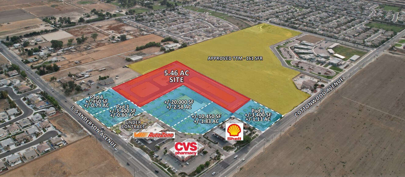 SWC Sanderson Ave & Cottonwood Ave, San Jacinto, CA à vendre Aérien- Image 1 de 3