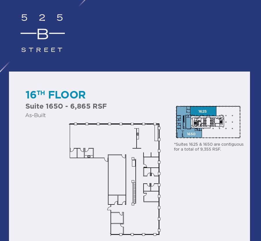 525 B St, San Diego, CA à louer Plan d  tage- Image 1 de 2