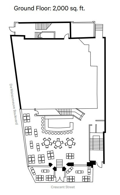 1467-1471 Rue Crescent, Montréal, QC à louer Plan d’étage- Image 1 de 1