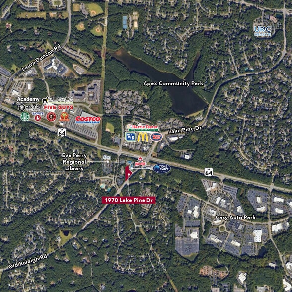 1970 Lake Pine Dr, Apex, NC for sale - Aerial - Image 3 of 3