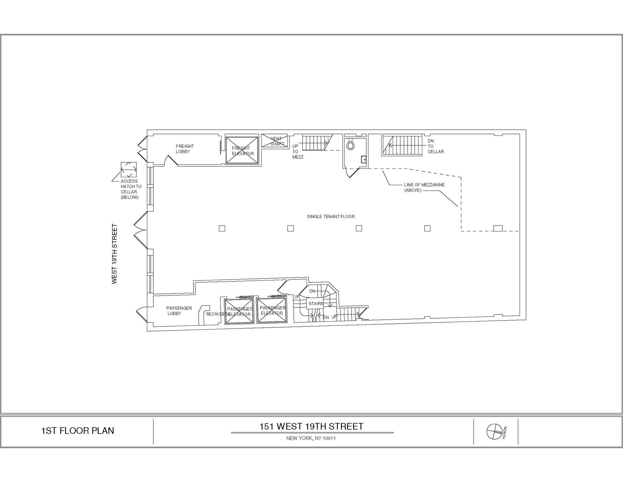 151 W 19th St, New York, NY à louer Plan d’étage- Image 1 de 5