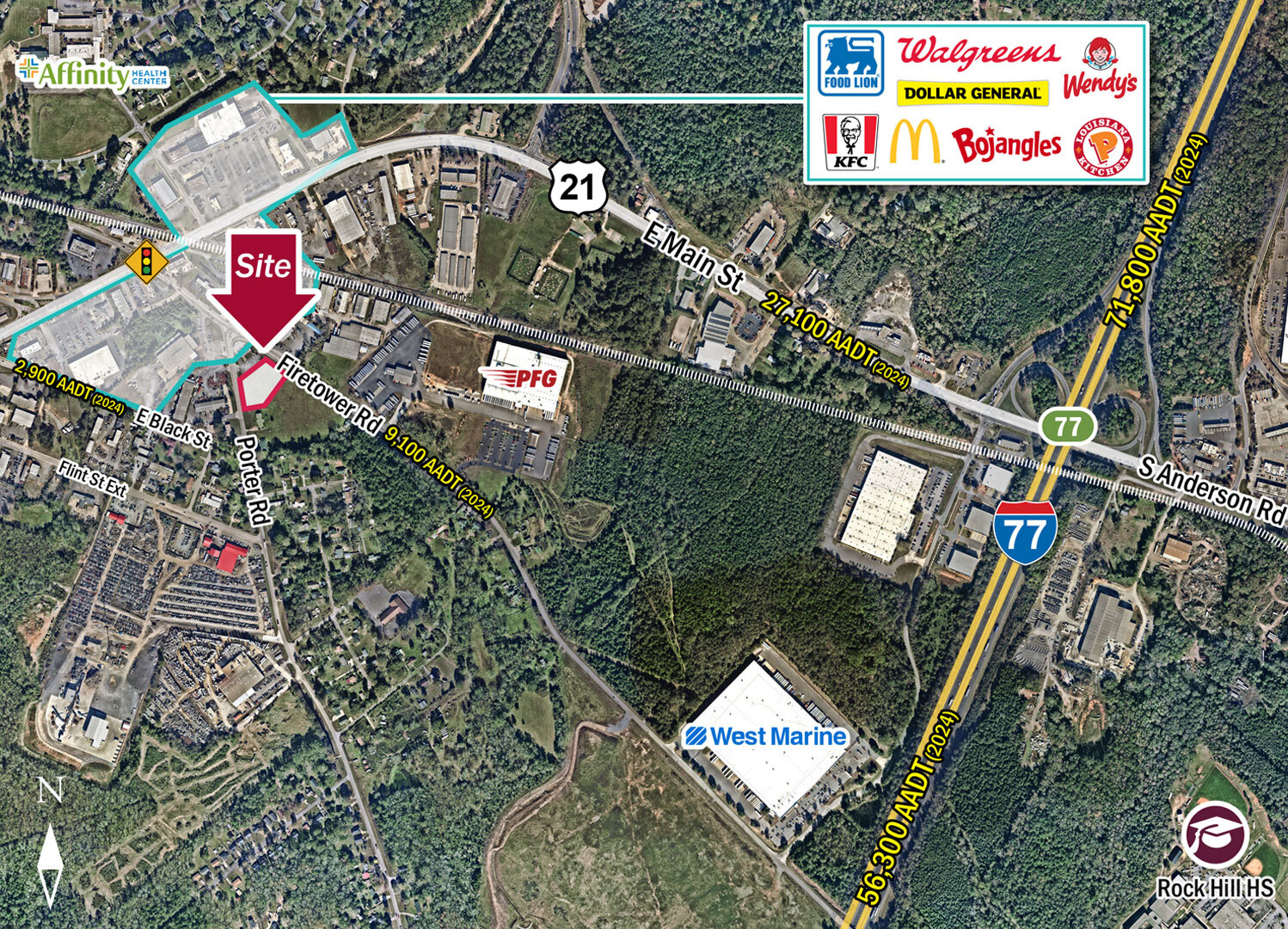 Firetower Rd & Porter Rd, Rock Hill, SC for sale Aerial- Image 1 of 2