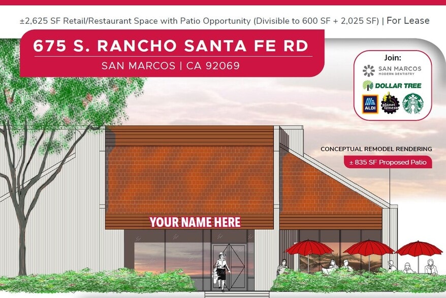 675 S Rancho Santa Fe Rd, San Marcos, CA for lease - Building Photo - Image 1 of 5