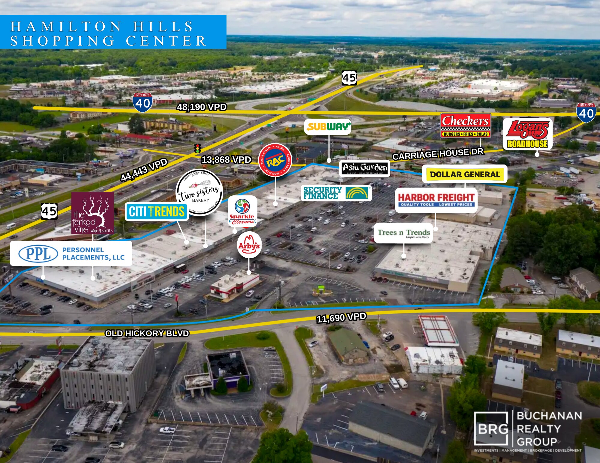 581-621 Old Hickory Blvd, Jackson, TN à louer Photo du bâtiment- Image 1 de 13