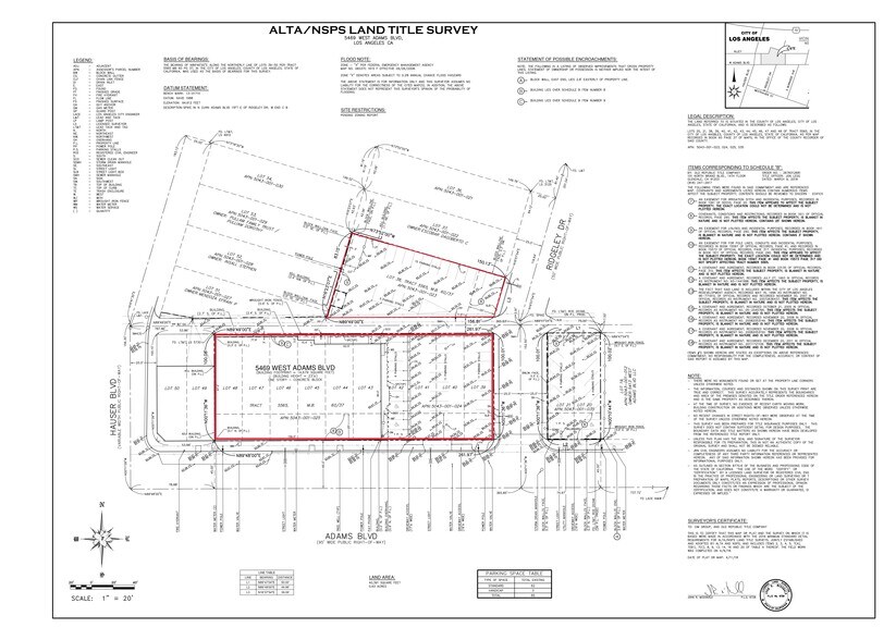 5469 W Adams Blvd, Los Angeles, CA à louer - Plan de site - Image 2 de 2