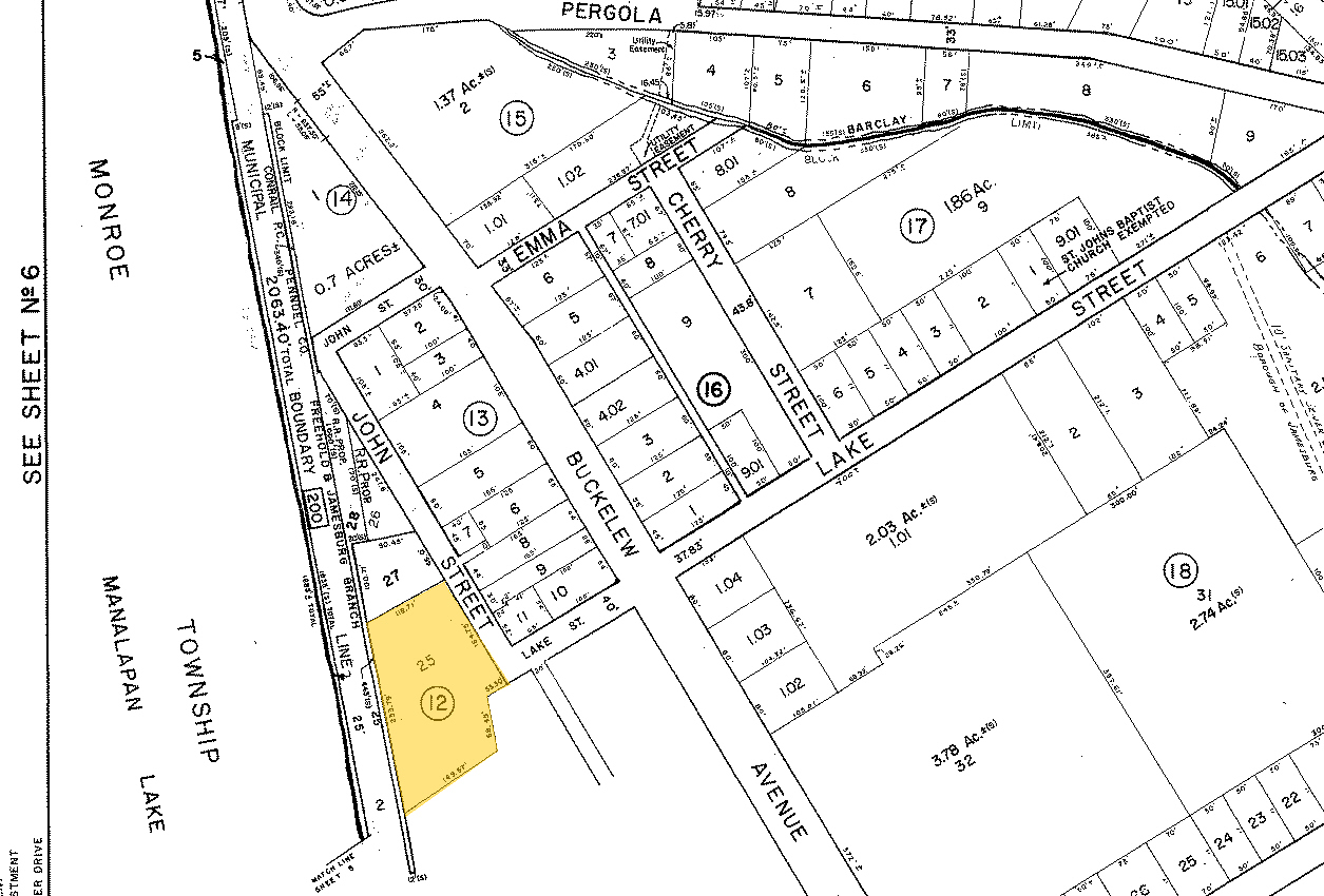 2-6 John St, Jamesburg, NJ à vendre Plan cadastral- Image 1 de 1