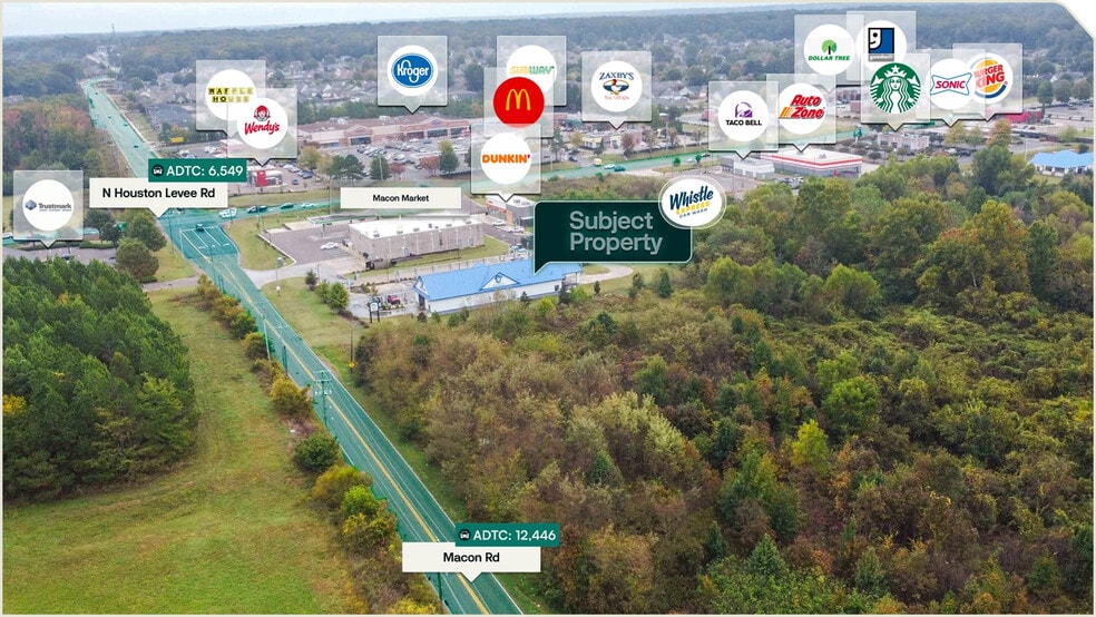 10003 Macon Rd, Cordova, TN à vendre - Aérien - Image 3 de 3