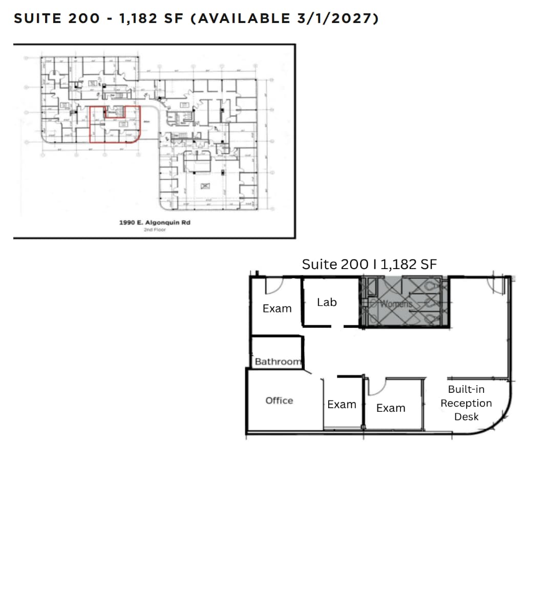 1990 E Algonquin Rd, Schaumburg, IL à louer Plan d’étage- Image 1 de 1
