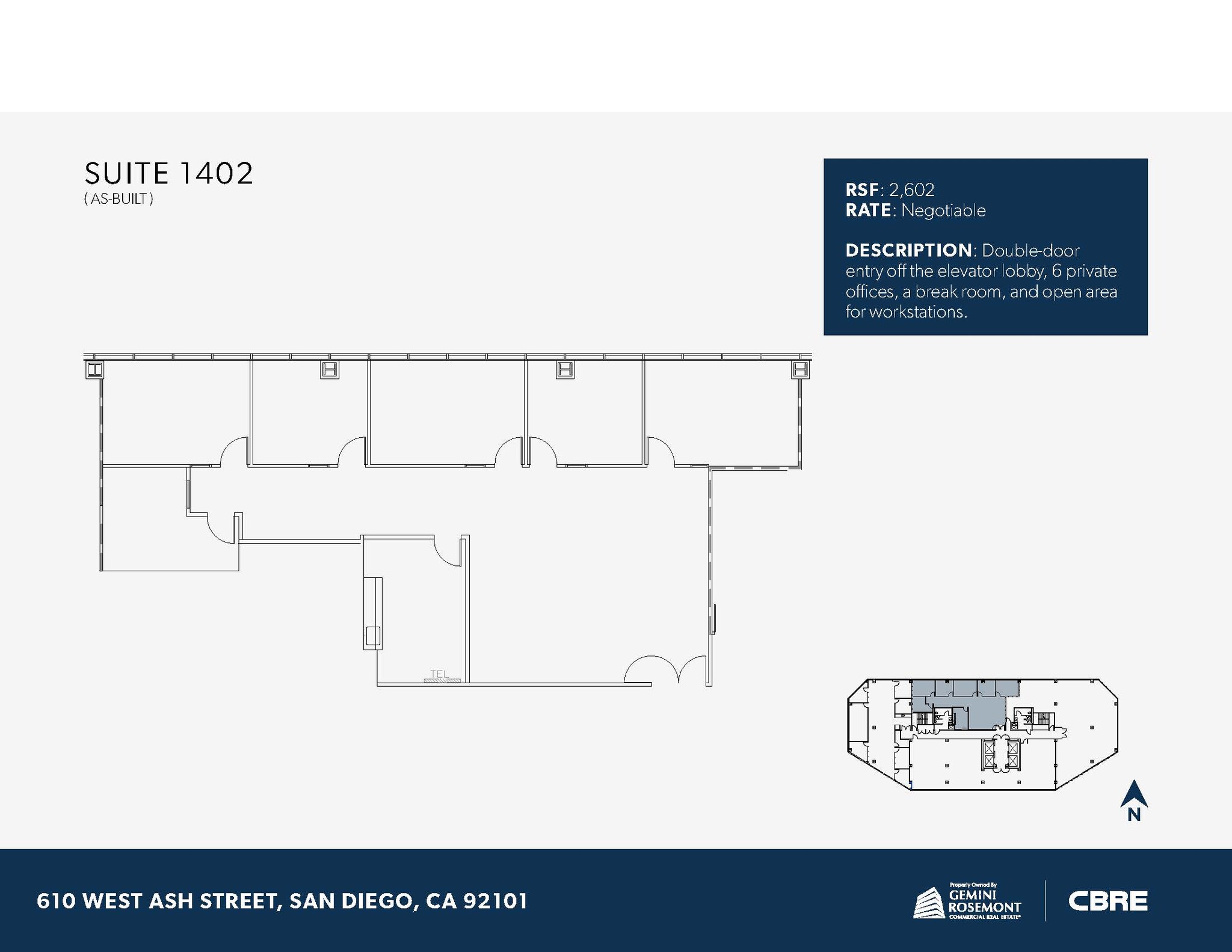 610 W Ash St, San Diego, CA for lease Floor Plan- Image 1 of 1