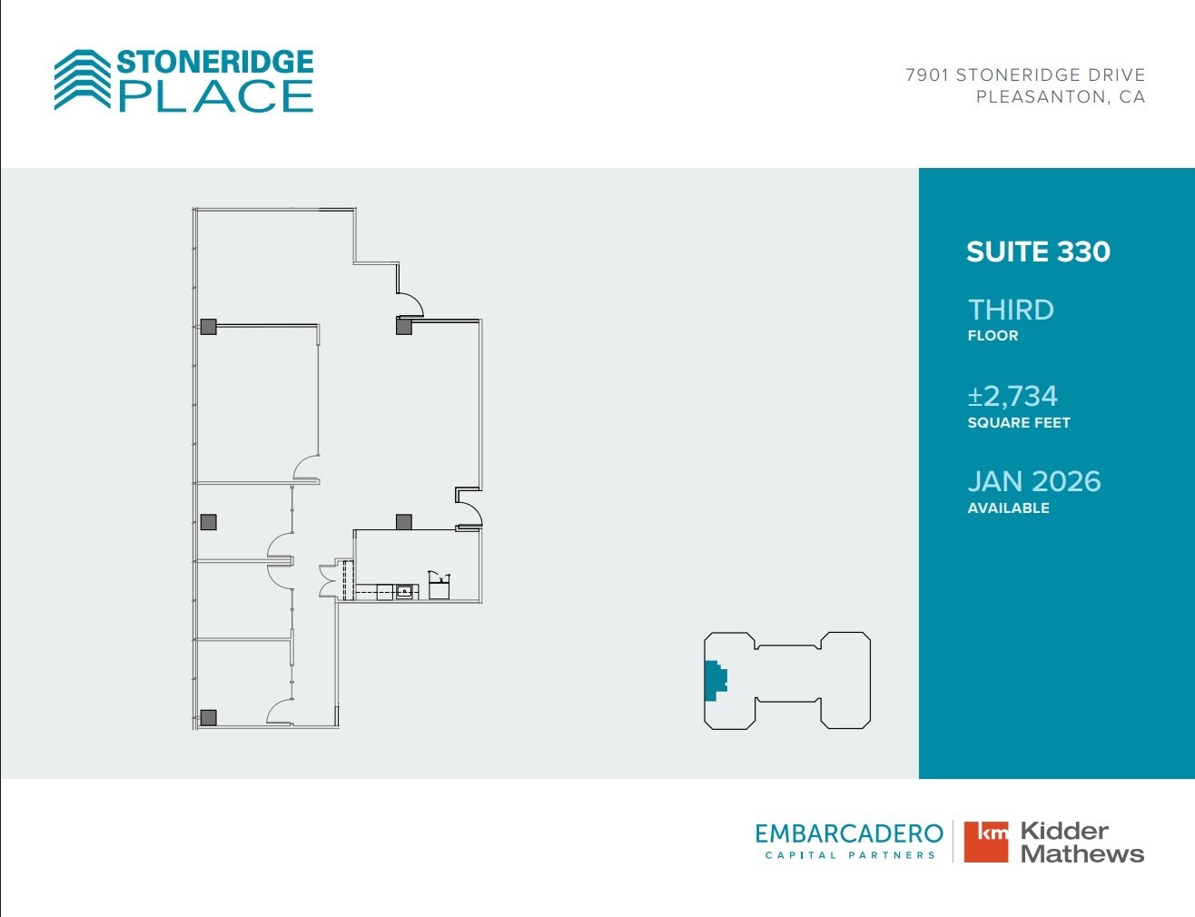 7901 Stoneridge Dr, Pleasanton, CA for lease Floor Plan- Image 1 of 2