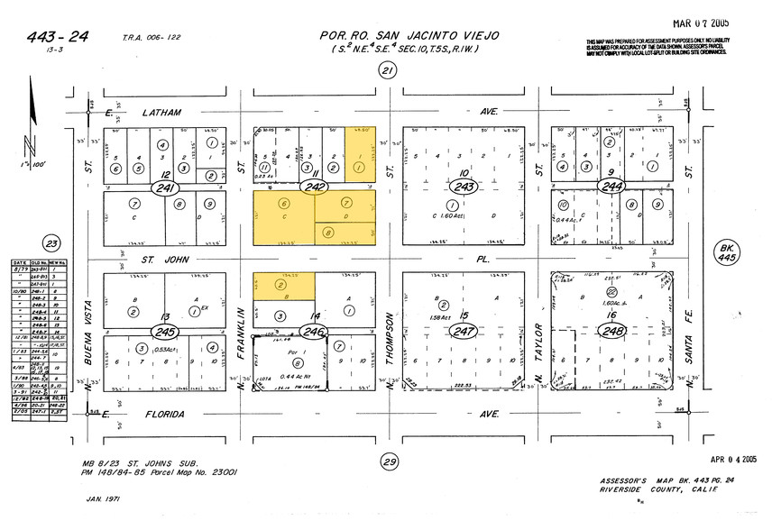 140 N Franklin St, Hemet, CA for sale - Plat Map - Image 2 of 5