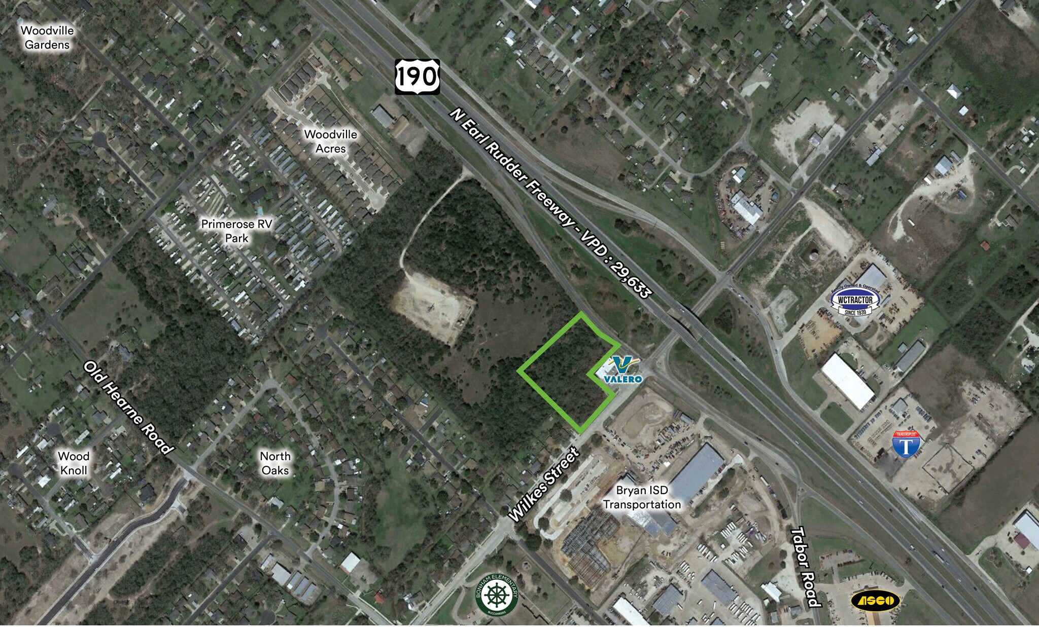 Earl Rudder Freeway and Wilkes Street, Bryan, TX for sale Aerial- Image 1 of 3