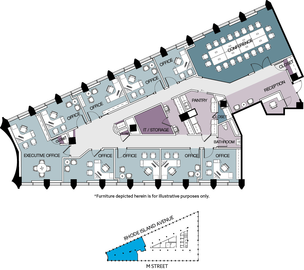 1730 Rhode Island Ave NW, Washington, DC à louer Plan d’étage- Image 1 de 2