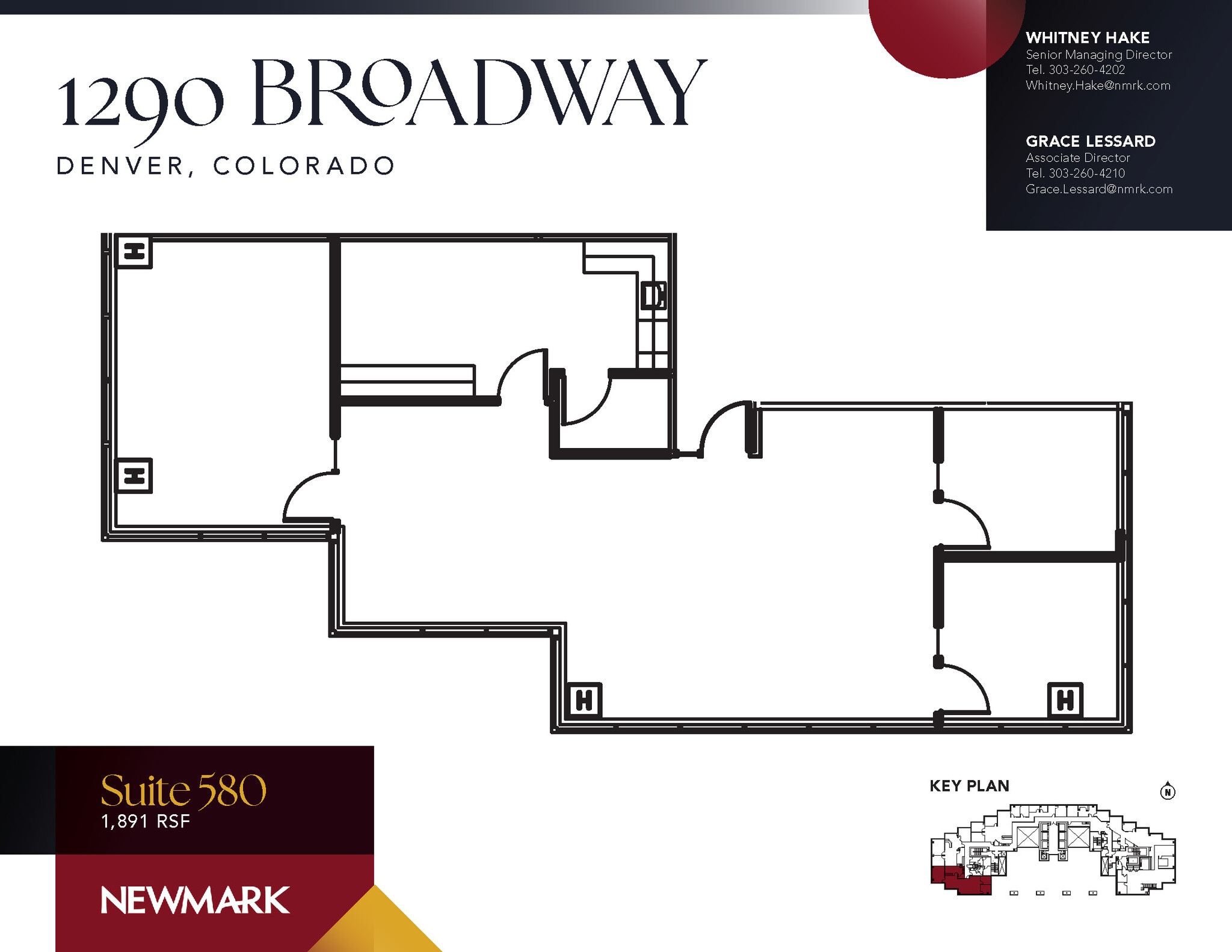 1290 Broadway, Denver, CO à louer Plan d’étage- Image 1 de 2