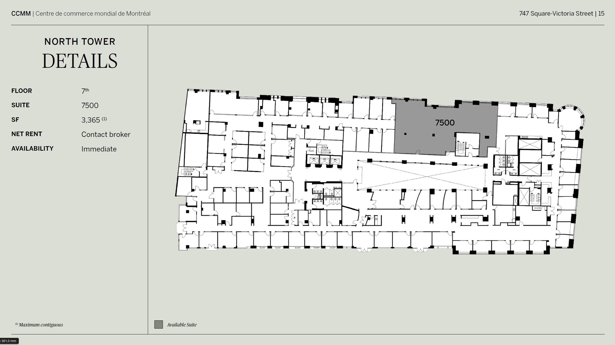 747 Rue Du Square-Victoria, Montréal, QC à louer Plan d’étage- Image 1 de 1