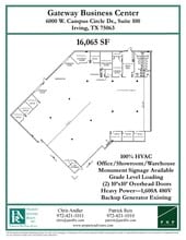 6000 Campus Circle Dr W, Irving, TX à louer Plan d’étage- Image 1 de 2