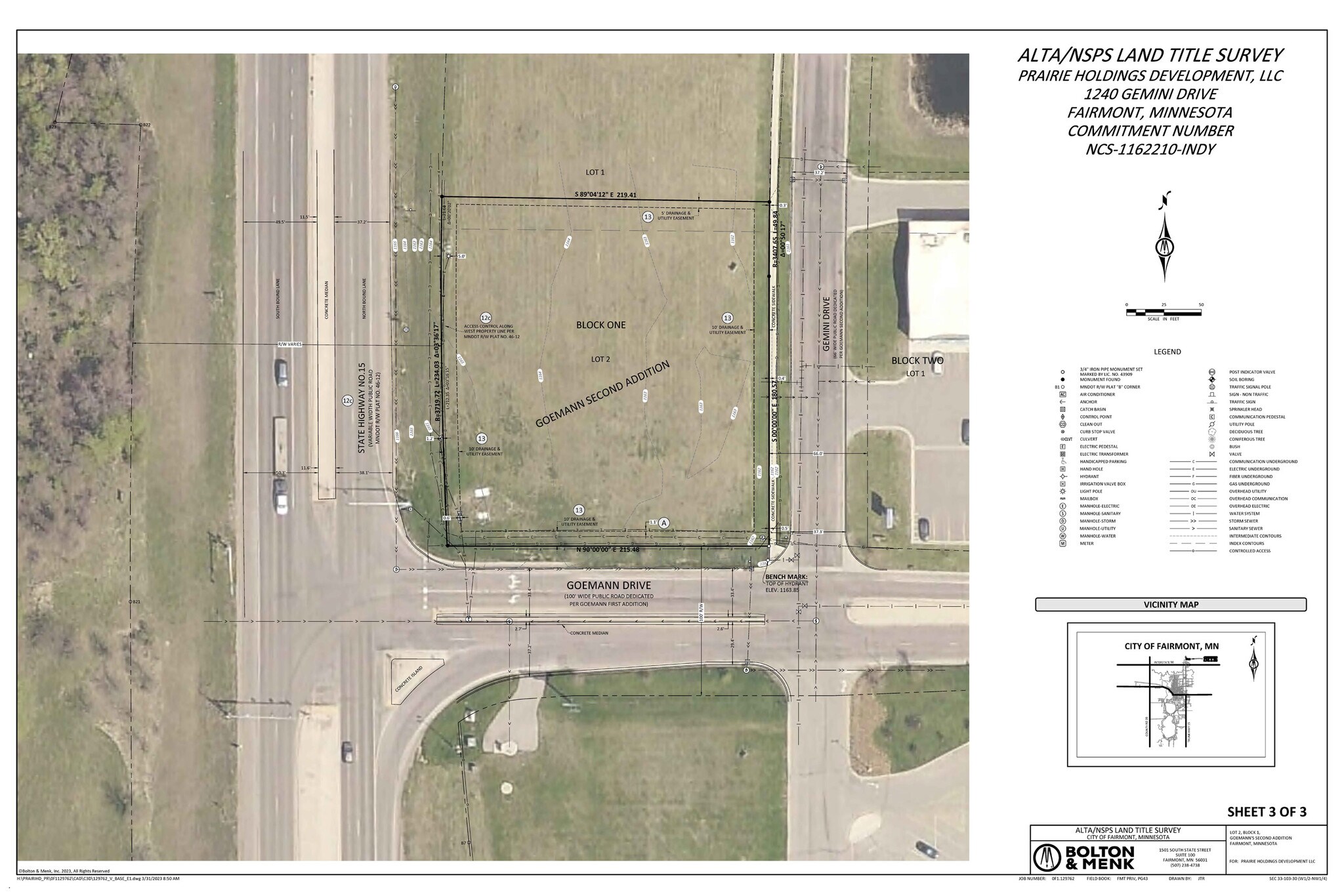 1240 Gemini Dr, Fairmont, MN for sale Plat Map- Image 1 of 3