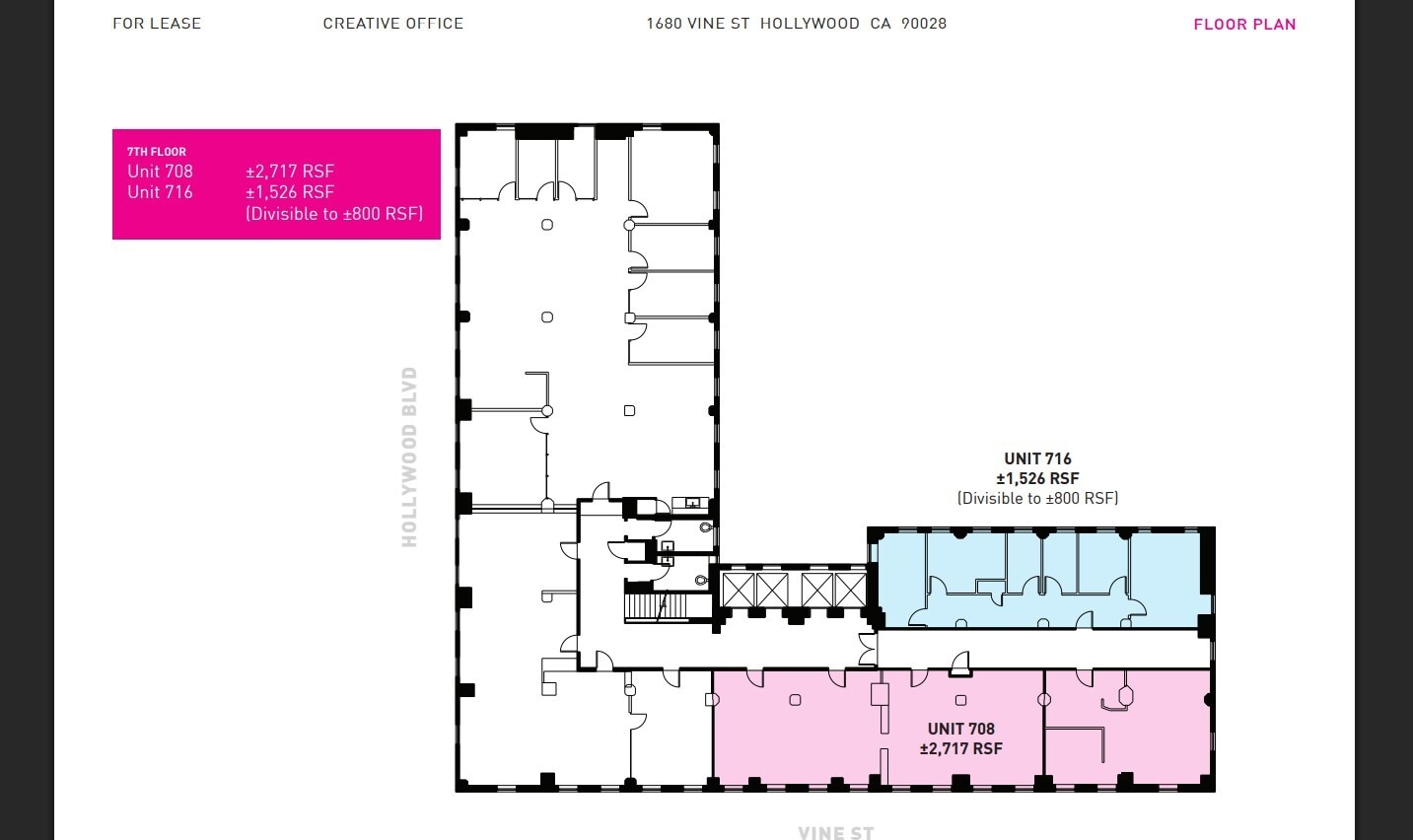 1680 N Vine St, Hollywood, CA for lease Floor Plan- Image 1 of 1