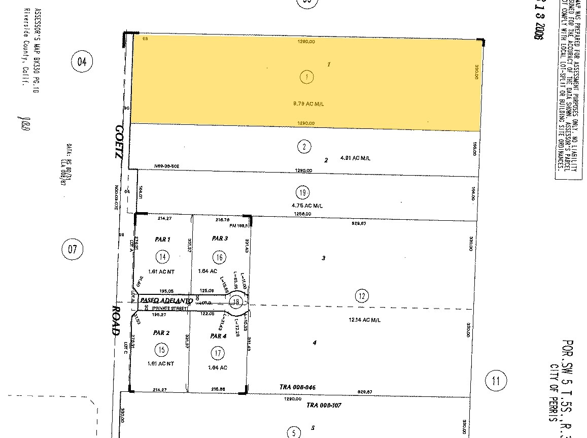 2021 Goetz Rd, Perris, CA à vendre Plan cadastral- Image 1 de 2