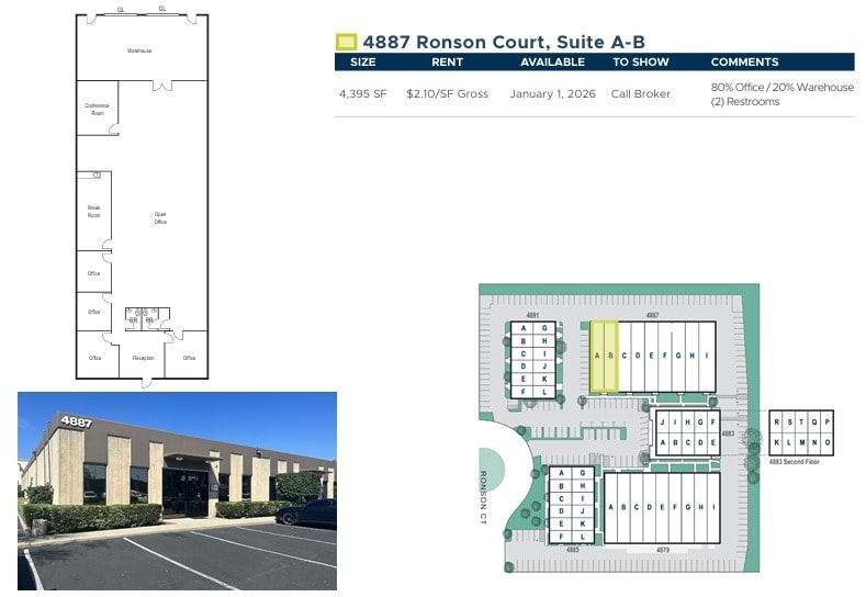 4883 Ronson Ct, San Diego, CA for lease Floor Plan- Image 1 of 2