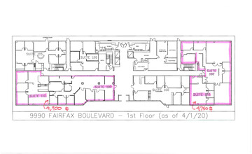 9990 Fairfax Blvd, Fairfax, VA à louer Plan d  tage- Image 1 de 1