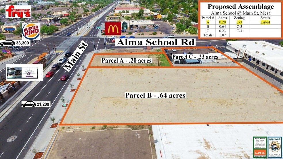 1144 & 1156 W Main St, Mesa, AZ à vendre - Aérien - Image 3 de 4