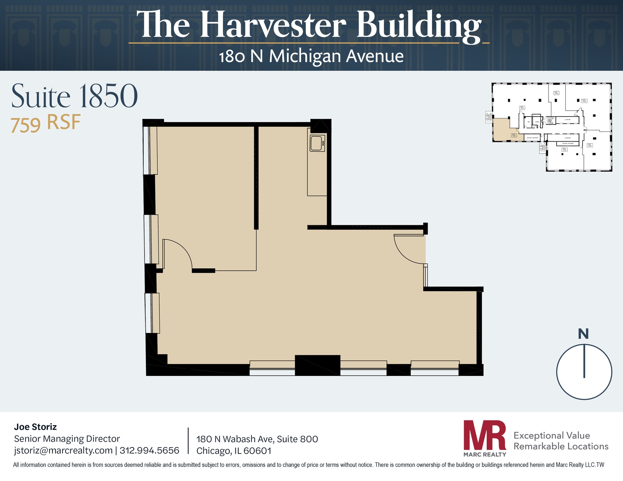 180 N Michigan Ave, Chicago, IL à louer Plan d’étage- Image 1 de 5
