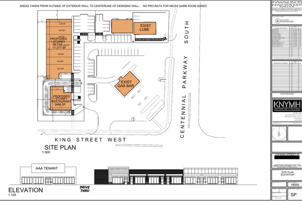 118 King St E, Stoney Creek, ON for lease Site Plan- Image 1 of 2