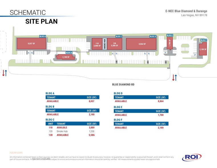 E-Nec Blue Diamond & Durango, Las Vegas, NV à louer - Plan de site - Image 3 de 6